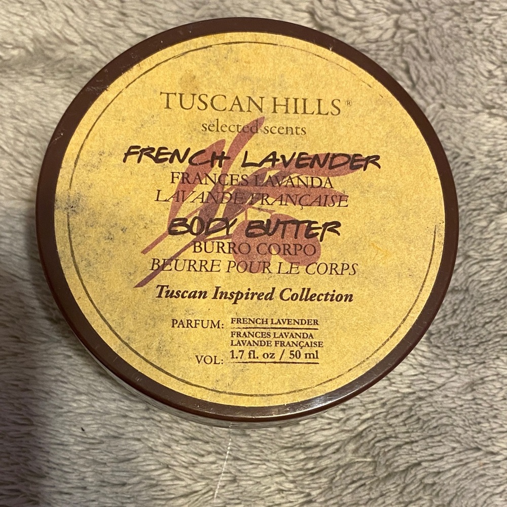 Tuscan Hills French Lavender Body Butter - Yellow & Brown Jar